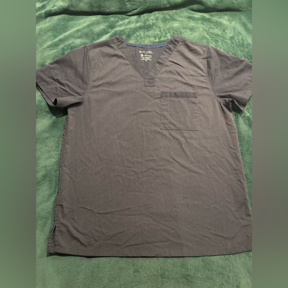 Healing Hands Gray Scrub Shirt Size M